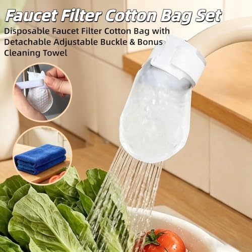 100Pcs Faucet Filter Cotton Bag, 2026 New Faucet Filter Bag for Filtering tap Water, Universal Faucet Filter Bags for Kitchen Sink, Bathroom Taps, Tap Water Purification Accessory - Image 4