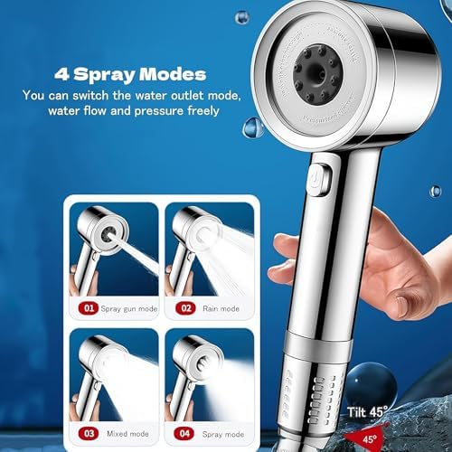 High-Pressure Shower Head with Filter Gently Cares for Skin and Hair - Image 3