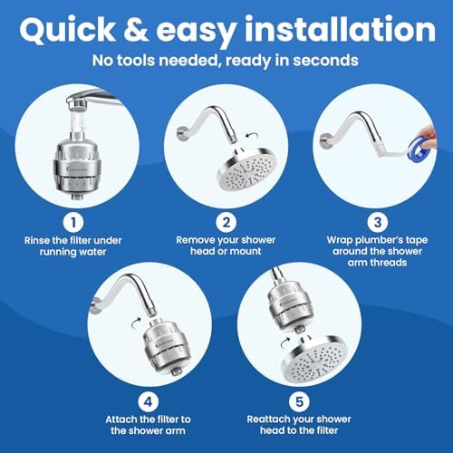 Shower Filter for Hard Water, 36-Stage Chrome, Reduces Chlorine, Limescale - Image 6