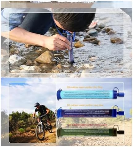 Personal Water Filter Straw Portable Filtration Remove Sediment E. Coli for Hiking, Camping, Travel, and Emergency Preparedness(Sky Blue) - Image 4