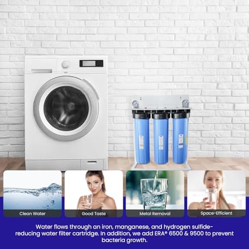 Crystal Quest Tall Compact Whole House Water Filtration System, Multi-Stage Filter for Metals, Chlorine, Chloramine, etc. BPA-Free, 4-6 GPM Flow, Triple Configuration - with System Stand - Image 5
