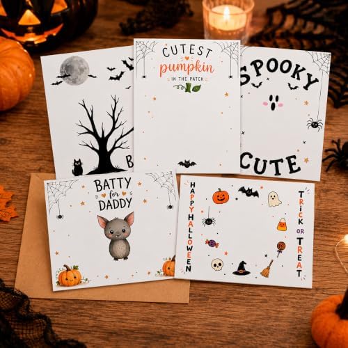 Pack of 5 Halloween Handprint & Footprint Craft Cards, DIY Halloween Art Paper Kit for Kids, Preschool Classroom Activity, Toddler Craft, Daycare, Homeschool Keepsake - Image 4