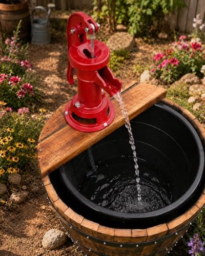 XtremepowerUS Well Hand Pitcher Antique Pitcher Manual Hand Pump Operated up to 25' ft Max Lift Patio Water Well Fountain for Outdoor Garden, Pond, Backyard, Farm - Image 2