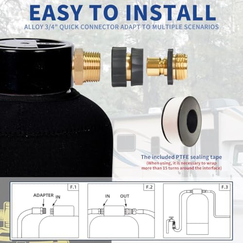 Filterelated RV Water Softener, 16000 Grain, Heavy Metal Filter, 3/4 Brass - Image 6
