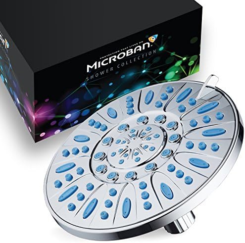 AquaDance 7-inch 6-Setting Rainfall Showerhead with Anti-Microbial Microban Protection from Mold, Mildew, and Bacteria - Clog-Free Wave Blue Jets, Chrome Finish - Image 3