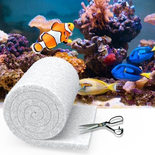 Aquarium Filter Floss 12 * 72 Inches,Dual Density Aquarium Filter Pad,Pond Filter Pad,Filter Media for Crystal Clear Water,Safe for Fish/Reef/Turtles by Demiwise