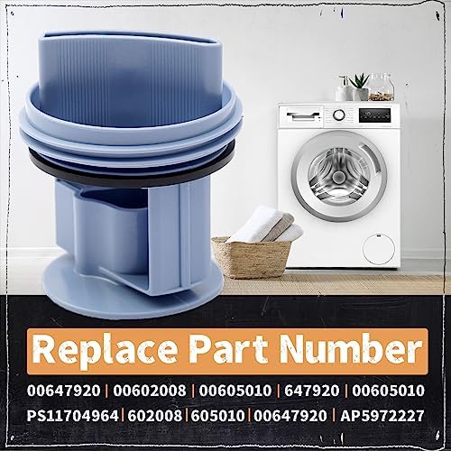 647920 Washer Drain Pump Filter Compatible with Bosch Washing Machine, 00605010 00647920 602008 AP5972227 PS11704964 Drain Pump Coin Trap Fluff Filter Replacement for Thermador Gaggenau - Image 3