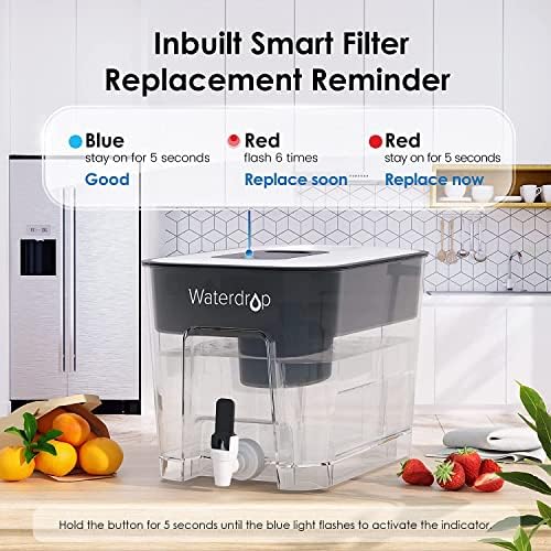 Waterdrop WFD-22L-A Alkaline Water Filter Dispenser, Large 40-Cup, Black - Image 6