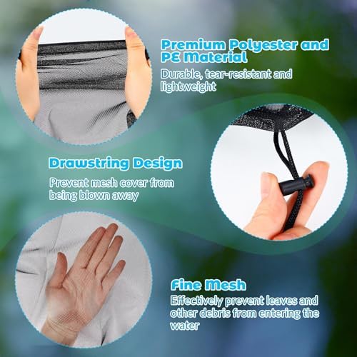 4 Pcs Mesh Cover for Rain Barrel, 38.5in Barrel Net Cover with Drawstring - Image 5
