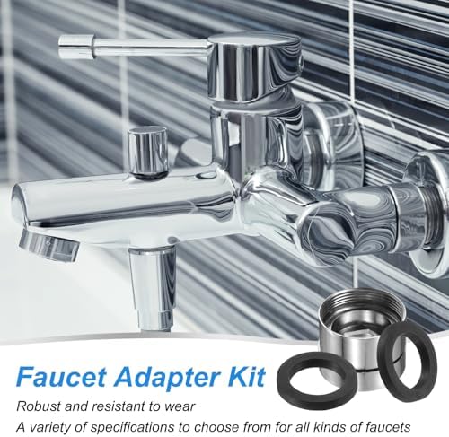 uxcell 3Pcs Faucet Adapter Kit, Female 0.93in to Female 0.94in Kitchen Sink Stainless Steel Tap Aerator Adapter Set to Connect Garden Hose, Water Filter, Standard Hose Diverter - Image 5