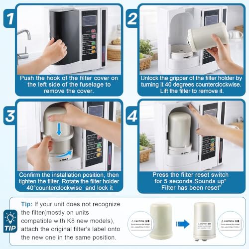 Premium Water Filter Replacement and Cleaning Cartridge Combo, Compatible with HG-N Water Ionizer, Compatible with Enagic Kangen LeveLuk SD501, JrIV, KANGEN 8(Not Original Type Before 2010) - Image 6