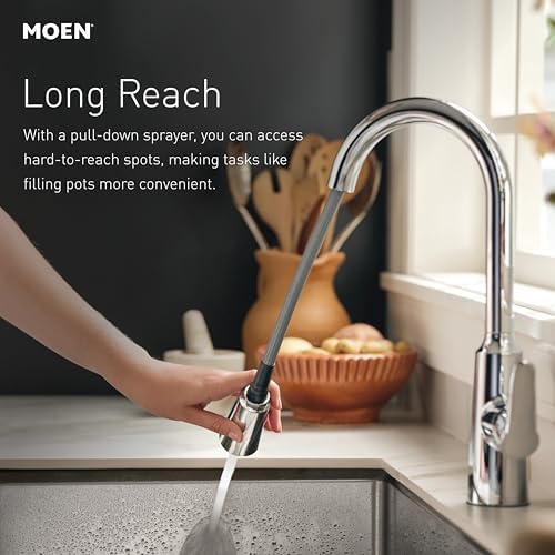 Moen Align Spot Resist Stainless One-Handle Modern Kitchen Pulldown Faucet with Retractable Reflex Docking System and Power Boost Spray Technology for a Faster Clean, 7565SRS - Image 3