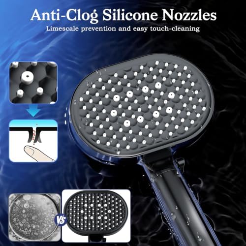 Filtered Shower Head with Handheld, High Pressure 4 Mode Black Shower Heads - Image 5