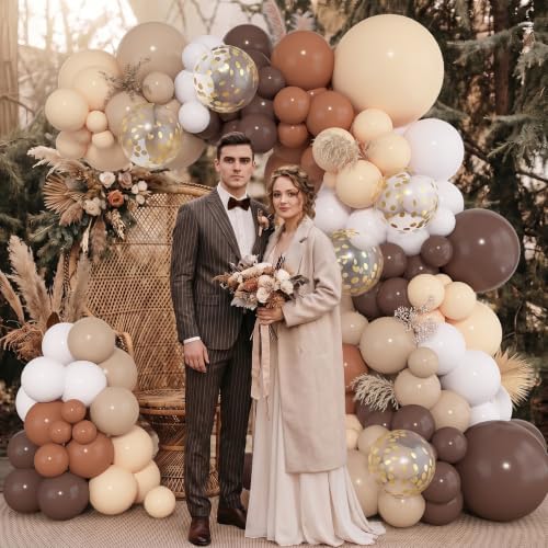 Amandir 153pcs Dark Light Brown Balloon Garland Arch Kit Different Sizes - Image 3