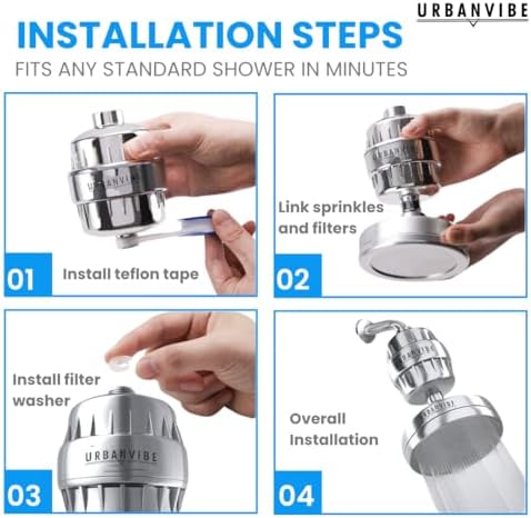 Urbanvibe Luxury Filtered Shower Head Set 20+3 Stage Shower Filter for Hard Water - Removes Chlorine and Harmful Substances - Showerhead Filter High Output - Image 3