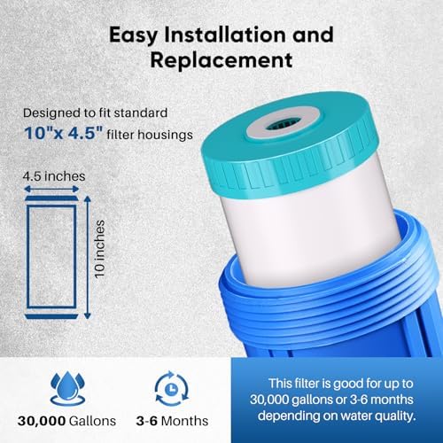 PUREPLUS 10"x4.5" Whole House Iron & Manganese Reduce Water Filter, 1 Pack - Image 4
