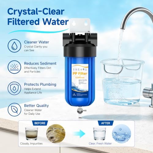 Whole House Water Filter System, Big Blue 10"x4.5" with PP Sediment Filter - Image 5
