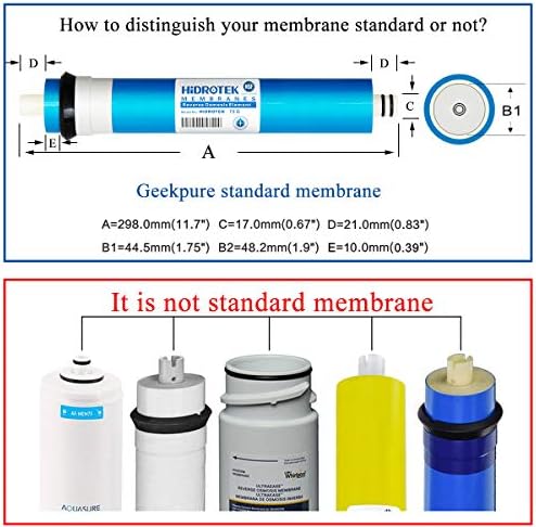 Geekpure 5 Stage Reverse Osmosis Filter Set with 50 GPD NSF Membrane - Image 4