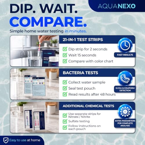 21-in-1 Drinking Water Test Kit, 145 Strips + 2 Bacteria Tests - Image 5