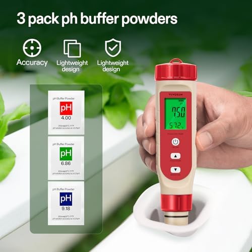 VIVOSUN 4-in-1 Digital pH Meter with pH/TDS/EC/Temp Function, 0-14.0 pH Measurement Range, ±0.1 pH Accuracy Water Quality Tester for Hydroponics, Household Drinking, and Aquarium - Image 4