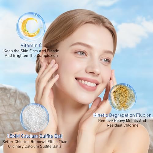 Vitamin C Larger Premium Metal Shower Filter, 304 stainless steel material, Clean Soft Water, Remove 99% Chlorine, Improve Your Skin, Easy to Install, KMF00D (Sea) - Image 3