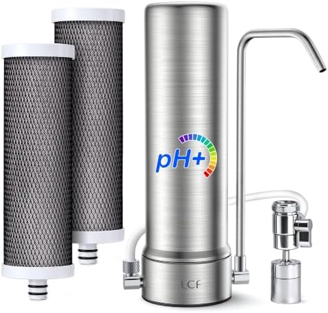 LCF Alkaline 7-Stage Stainless Steel Water Filter for Sink Faucet,2 Filters by LCF