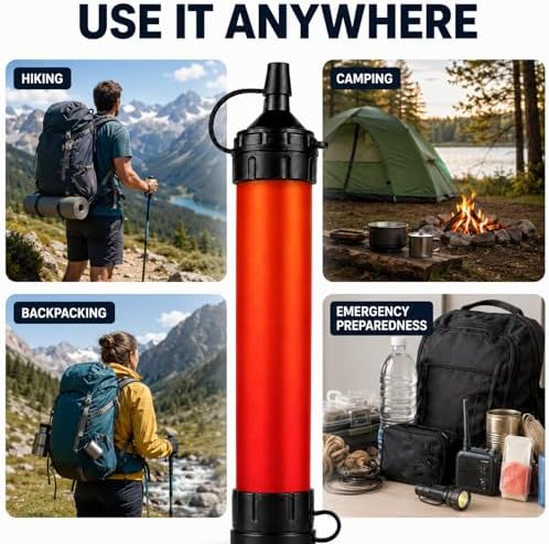 Water Filter Straw, Emergency Water Purefier, 1500 Liters/396 Gallon Capacity, Portable Filtration System for Camping, Hiking, Travel, Biking (2PCS) - Image 6