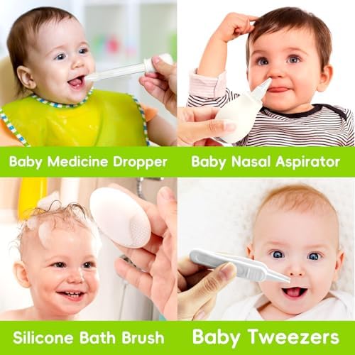 Baby Healthcare and Grooming Kit, Portable Baby Safety Care Set, Baby Essentials kit for Newborn(Grey White 13 in 1) - Image 5