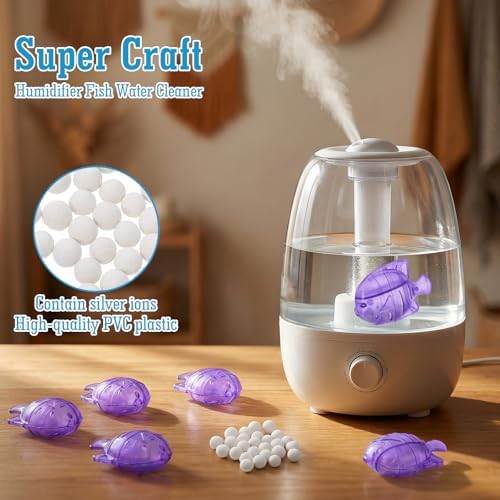 24 PCS Humidifier Cleaning Fish – Universal Tank Cleaner for Humidifiers & Fish Tanks, Purple/Blue/Yellow, Purifies Water, Reduces Hard Water Build-Up & Scale - Image 5