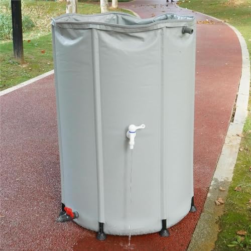Foldable Rain Barrel with Stand and Tap 380L Garden Water Catcher System Blue 70x98cm - Image 7