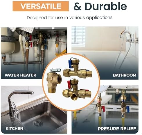 CMI 3/4" Tankless Water Heater Isolation Valve Kit, Sweat Fitting - Image 6