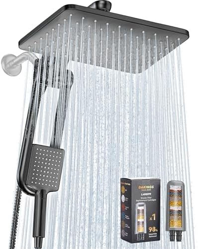 Dual Filtered Rainfall Handheld Showerhead Spray Combo for Bathroom by DAKINGS