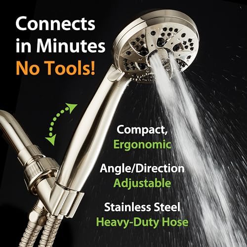 AquaDance High Pressure Luxury 6-mode Spiral Ergonomic Handheld Shower Head - Image 4