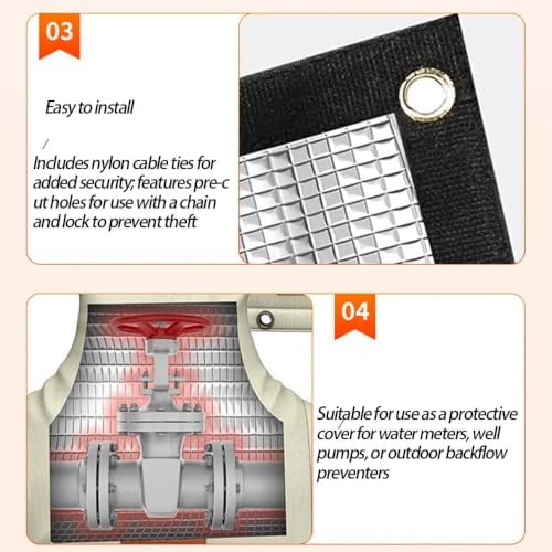 Outdoor Backflow Preventer Cover, 14 x 13 in, Winter Insulation - Image 5