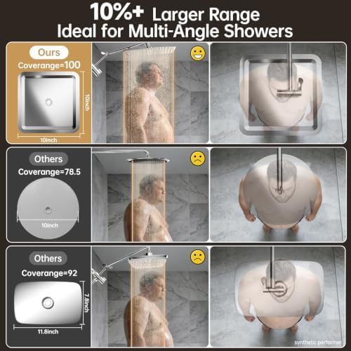 Veken All Metal 10"Luxurious Rain Shower Head with Handheld Spary,Power Jet - Image 4