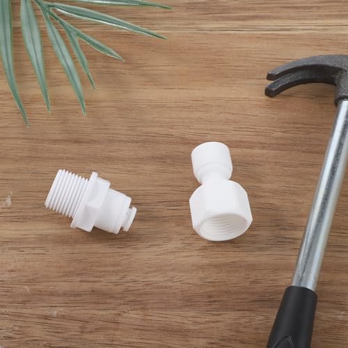 2 PCS 3/8" to 1/4" Water Filter Quick Connector with Thread, Plastic Water Line Filter Tubing Fittings - Image 6
