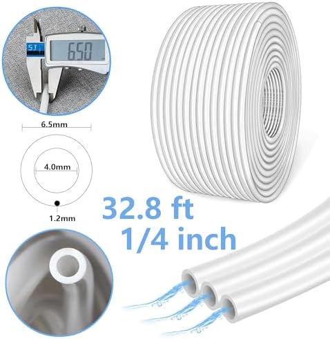 Water Line Kit, Lifevant 1/4” O.D. Water Tubing 32.8FT for R.O. System and ice Maker with 12-PCS Quick Connect and Tubing Cutter - Image 2