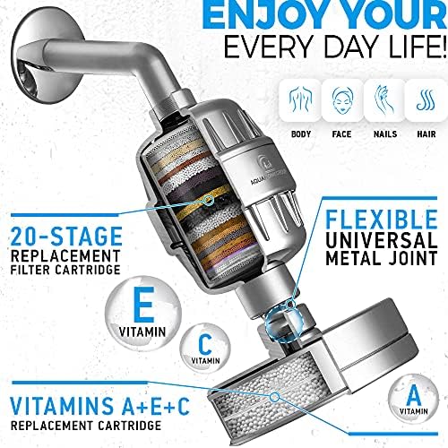 AquaHomeGroup Filtered Shower Head, 20+3 Stage, Reduces Chlorine, Chrome - Image 2
