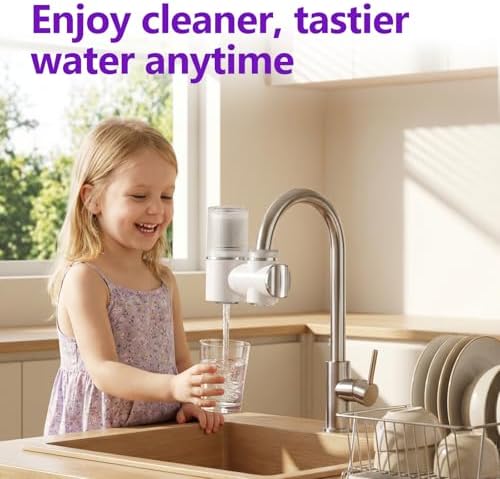 DEASS Water Filter for Sink Faucet, Tap Water Purifier for Kitchen & Bathroom, Removes 99% Chlorine, Lead & 60+ Contaminants, Tool-Free Installation, Includes 2 Filters - Image 2