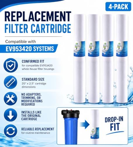 CFS 20"x2.5" Sediment Water Filters Compatible with EV953420, E-20 &13459 - Image 2