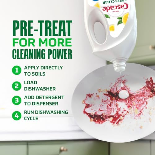 Cascade Free & Clear Dishwasher Detergent Liquid Gel, Dish Detergent, Dishwasher Soap, Lemon, 75oz - Image 7
