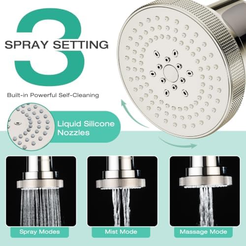 Aquaronvie Shower Head with Shower Filter, Filter Shower Head Brushed - Image 3