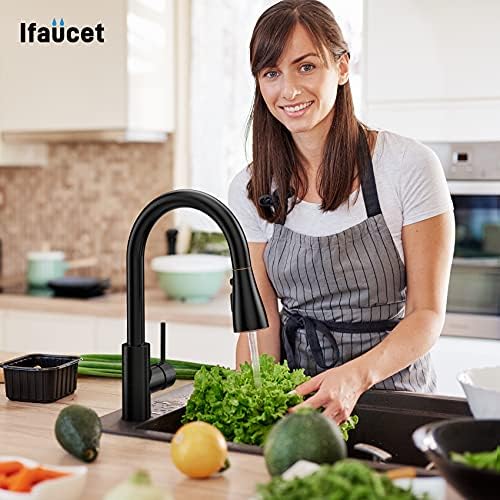 Kitchen Faucet Head Replacement, Kitchen Sink Faucet Head G 1/2, Kitchen Sink Sprayer Replacement 3 Modes with 12 Different Adapters, Compatible with Moen, Delta, Kohler Faucets, Black - Image 6