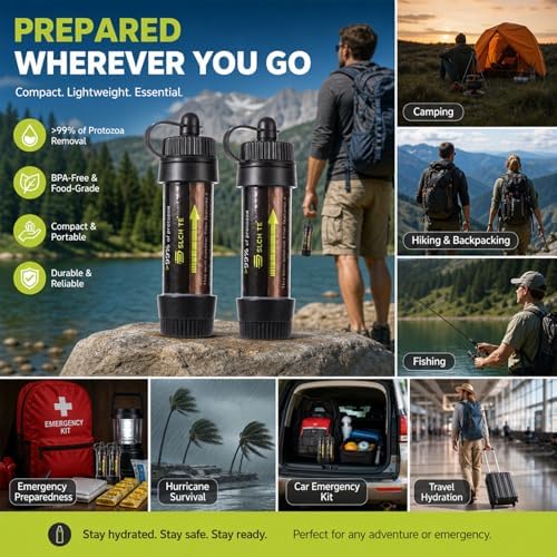 Multifunction Water Filter System, 0.01 Mmicron Mini Water Filtration Straw，Portable Survival Gear for Camping, Backpacking, Fishing, Hunting & Outdoor Adventure - Image 6