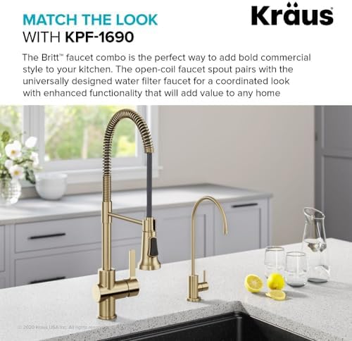 KRAUS Purita 100% Lead-Free Kitchen Water Filter Faucet in Spot Free Antique Champagne Bronze, FF-100SFACB - Image 6