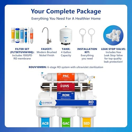 Express Water ROUV10MBN, 6-Stage RO Water Filter System, UV Filter, 100 GPD - Image 6