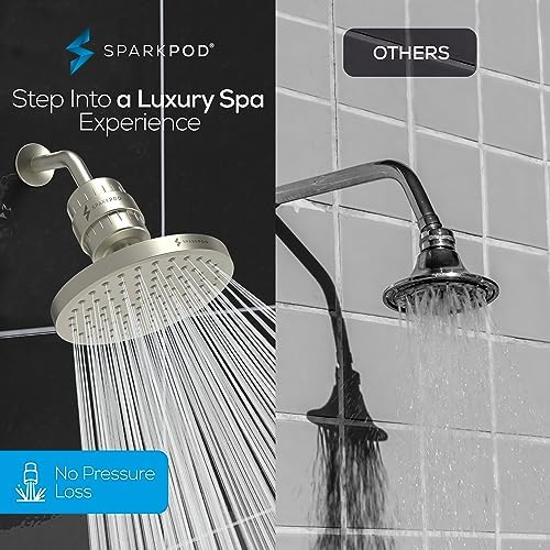 SparkPod Filtered Shower Head, 23-Stage, 8" Round, Brushed Nickel - Image 4
