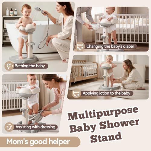 Baby Shower Stand for Babies 6+ Months, 5-Level Adjustable Height - Image 3