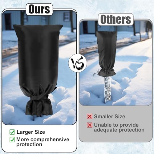 28'' x 15'' Large Faucet Cover for Winter, Outdoor Hydrant Covers Freeze Protection, Waterproof Faucet Sock for Spigot Garden Lawn Yard Farm Bibb Pipe - Image 2