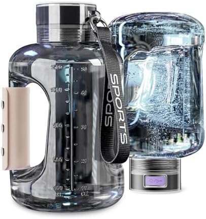 Hydrogen Water Bottle Generator Machine Updated, Portable Hydrogen Water Ionizer Machine Rechargeable, Hydrogen Rich Water Glass Health Cup 420ml (Black-Hydrogen Water Bottle-1set) by Unknown